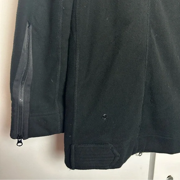Lululemon Moto Jacket Fleece Black with Asymmetrical Zipper - Picture 9 of 12
